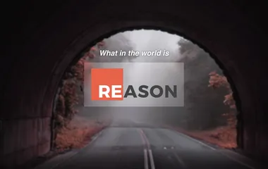 A tunnel with the reason logo overlayed