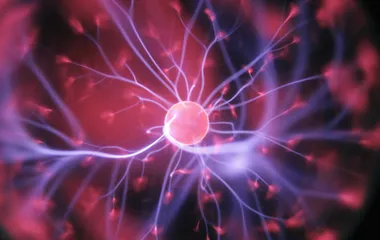 A ball of energy with electricity beaming all over the place.