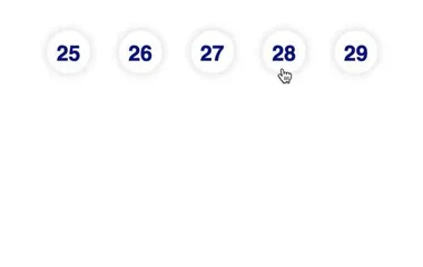 A series of numbers in circles